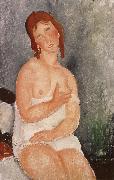 Amedeo Modigliani Red-Haired young woman in chemise Sweden oil painting artist